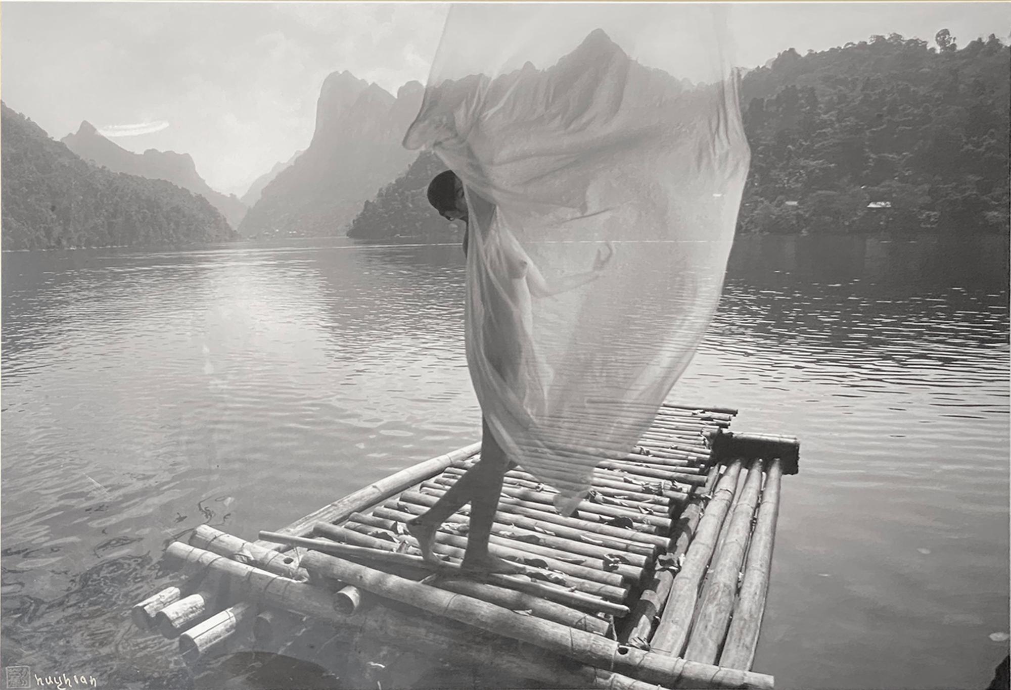 Tran Huy Hoan Nude Photograph - 'Lady on Raft', Framed Black & White Photograph, Female Figure
