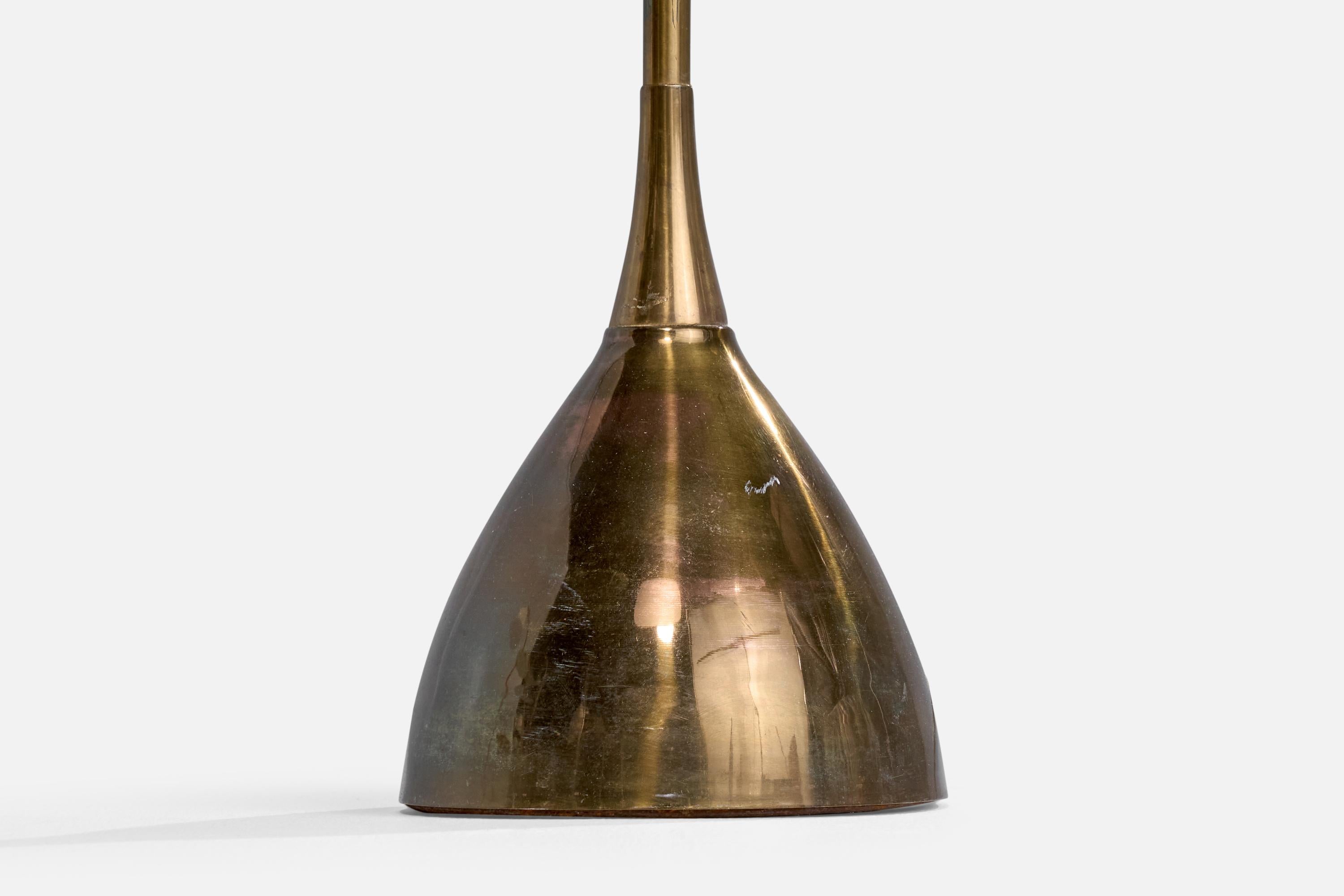 Tranås Stilarmatur, lampadaire, laiton, tissu, Suède, années 1950 en vente 1