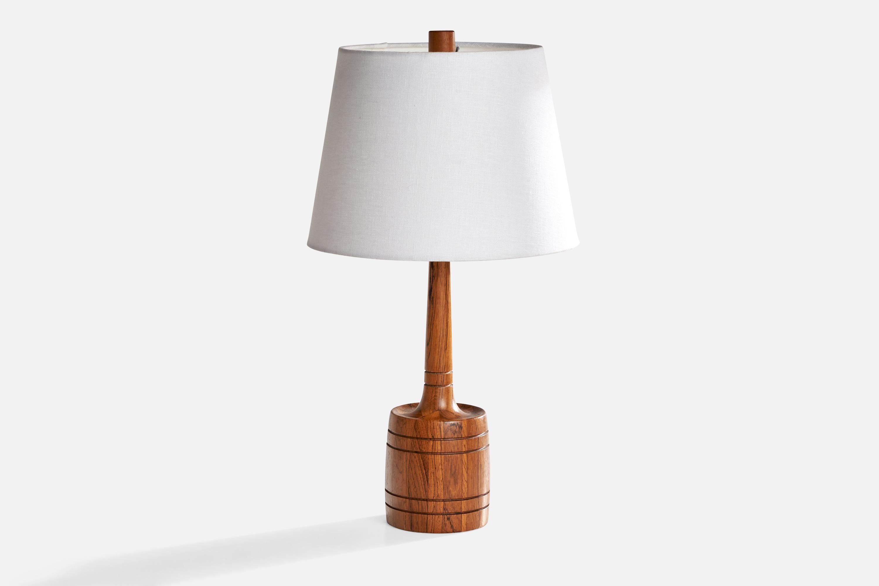 Swedish Tranås Stilarmatur, Table Lamps, Rosewood, Sweden, 1960s For Sale