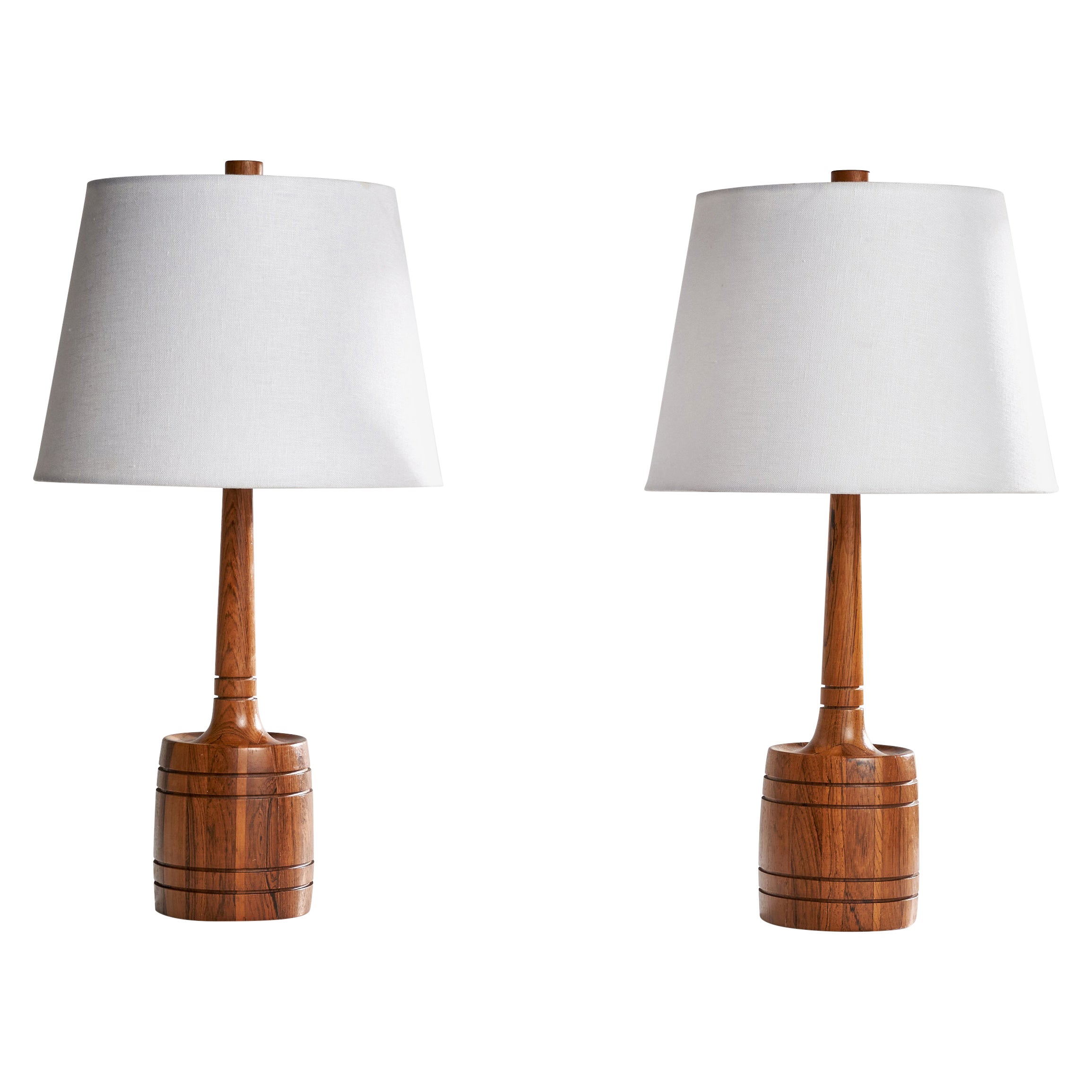 Tranås Stilarmatur, Table Lamps, Rosewood, Sweden, 1960s