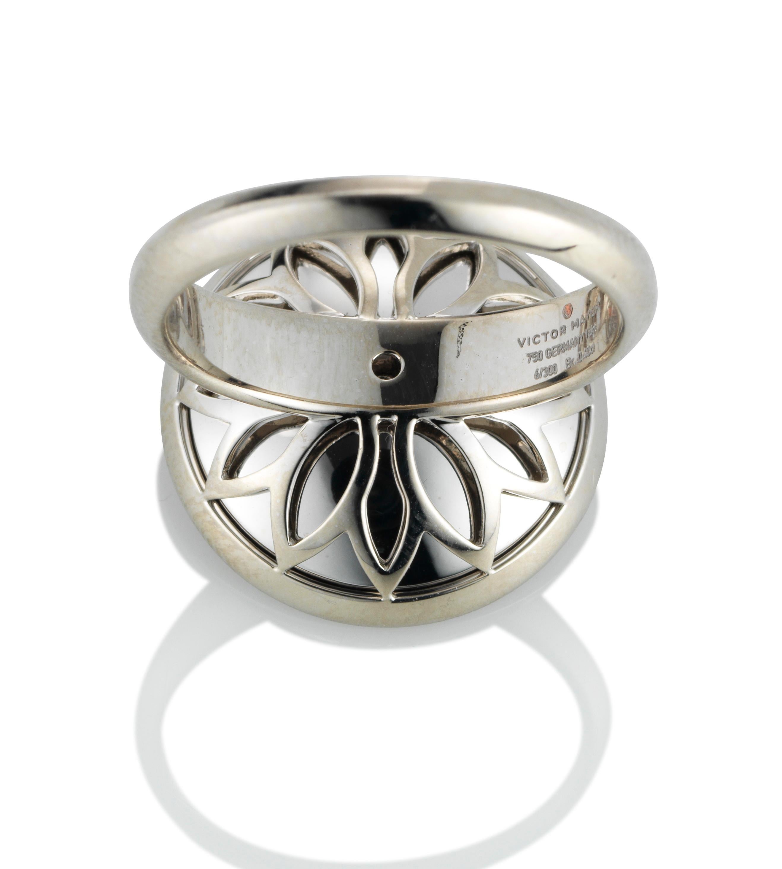 Victor Mayer Trance Ring 18k White Gold with Diamonds In New Condition For Sale In Pforzheim, DE