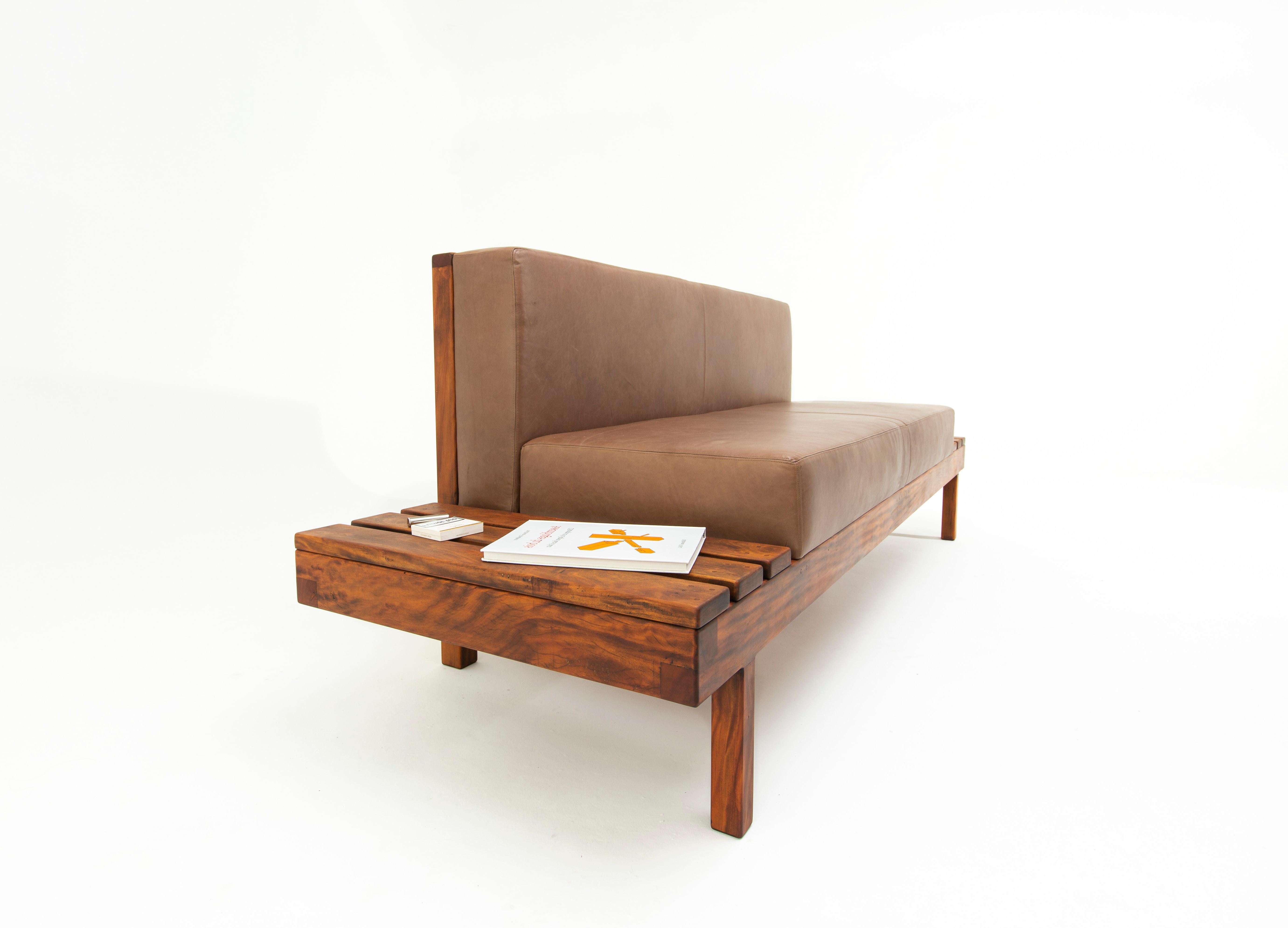 Woodwork Minimalist Brazilian Handcrafted Sofa ''Trancoso