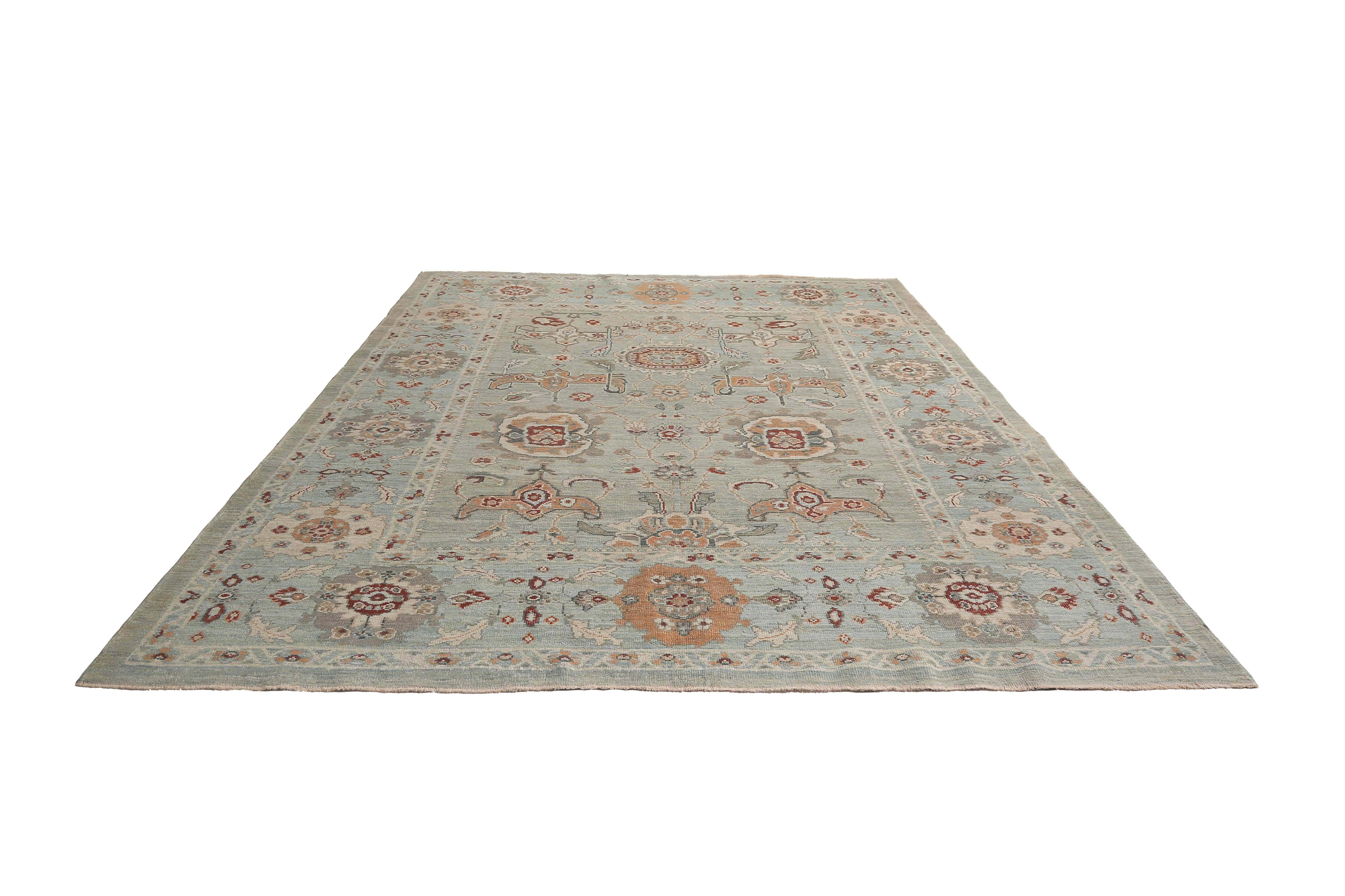 Contemporary Tranditional Handmade Turkish Sultanabad Rug  For Sale