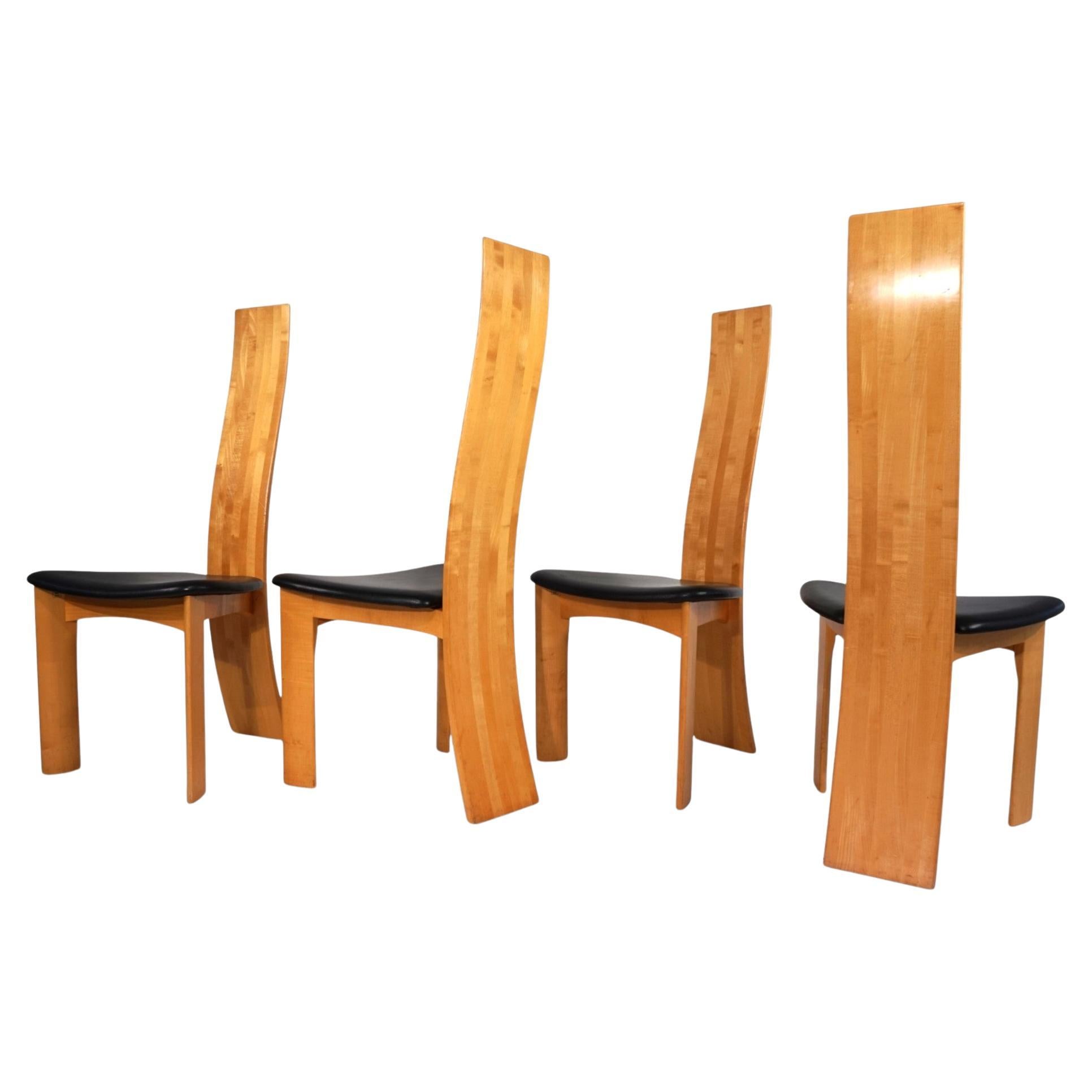 Tranekaer set of 4 Iris dining chairs by Bob van den Berghe, 1980 im Angebot