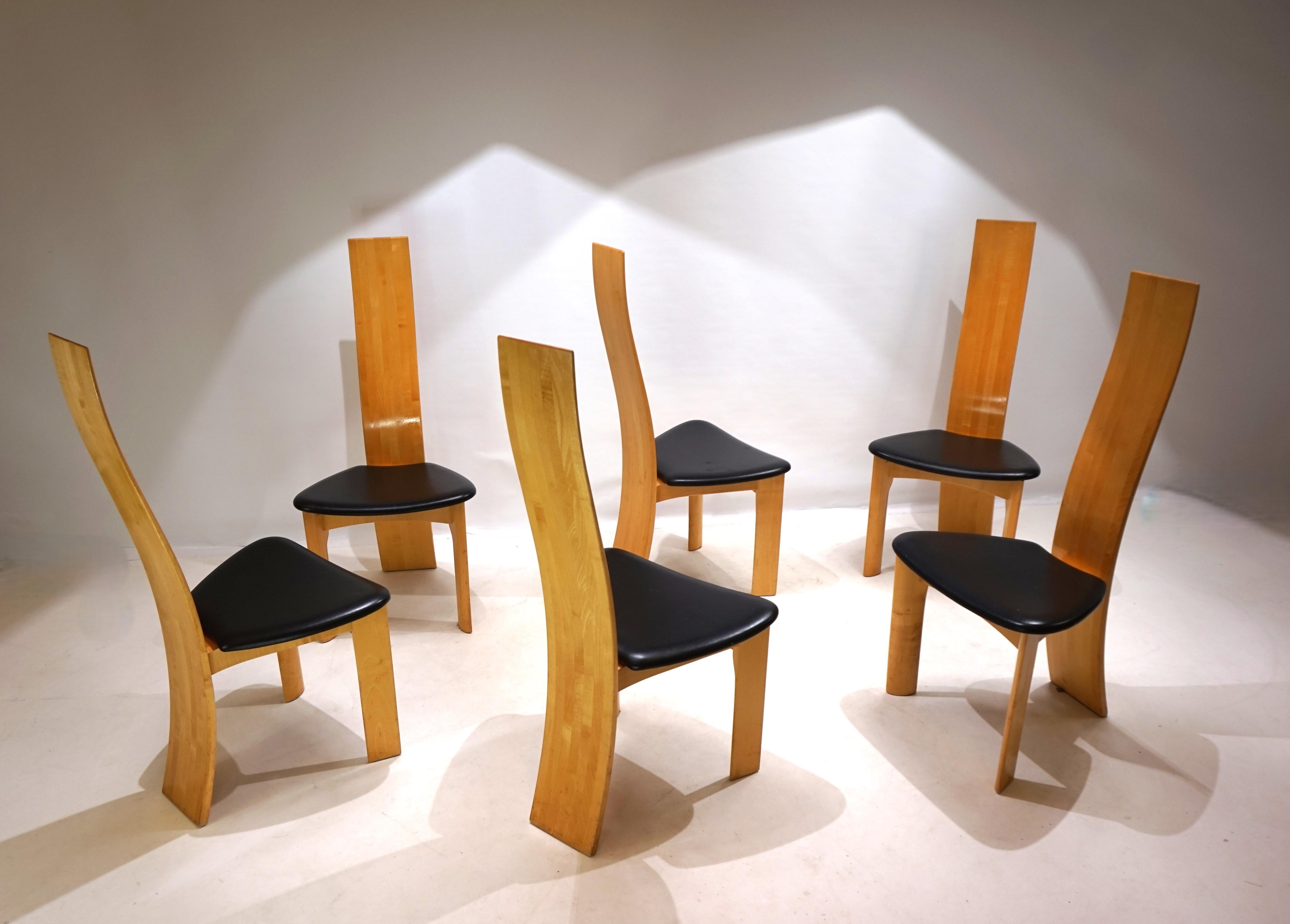 Set di 6 sedie da pranzo Iris Tranekaer di Bob van der Berghe, 1980 in vendita 6