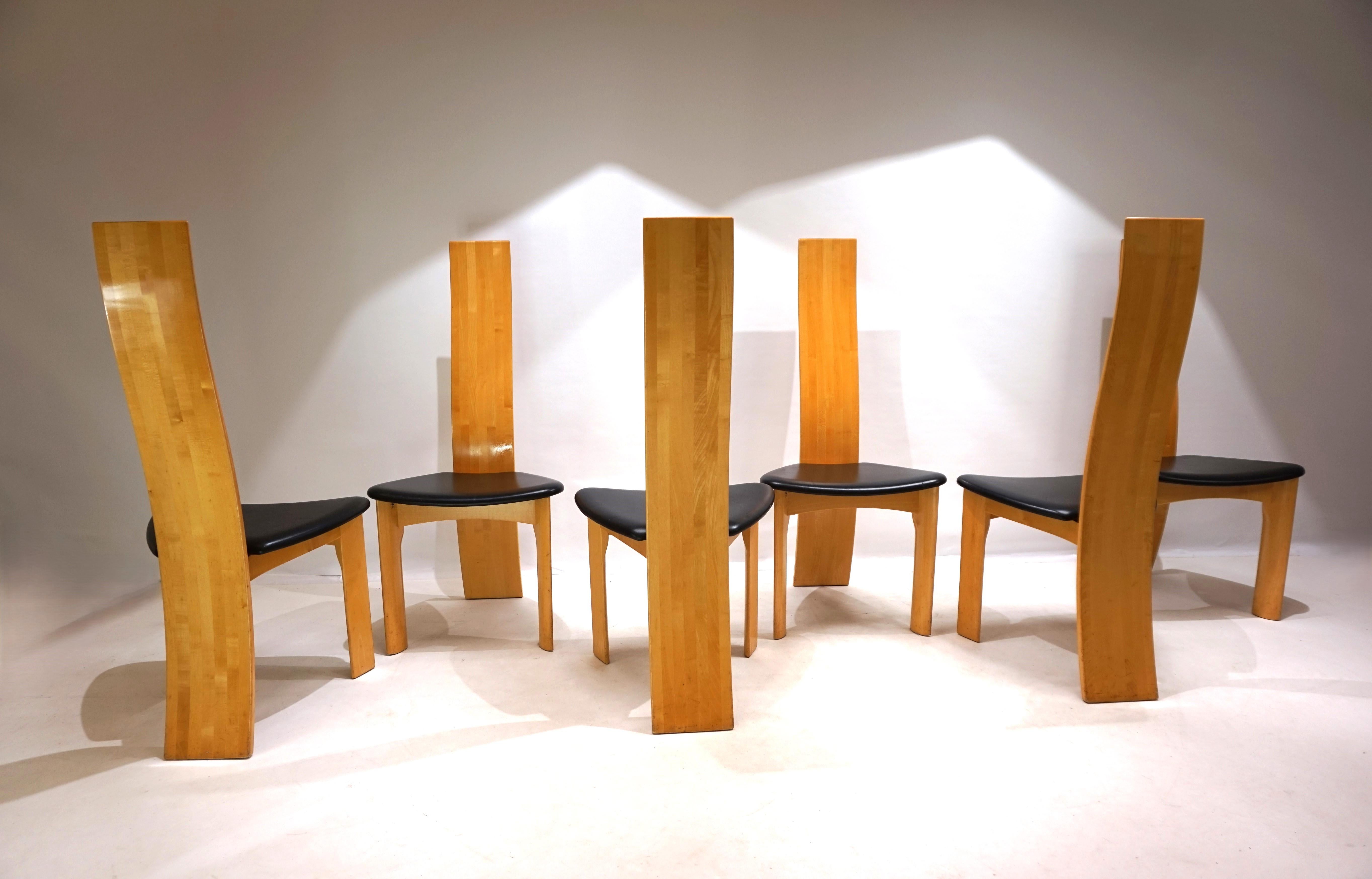 Danese Set di 6 sedie da pranzo Iris Tranekaer di Bob van der Berghe, 1980 in vendita