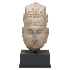 Tranquil Chinese Stone Bodhisattva Head