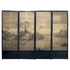 Tranquil Countryside Meiji Screen
