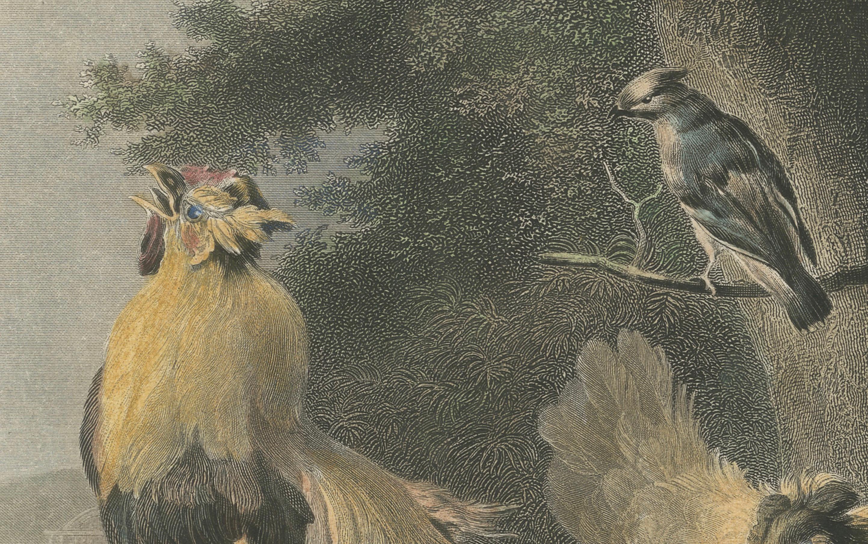 Tranquil Homestead: A Family of Chickens, circa 1860 For Sale 1
