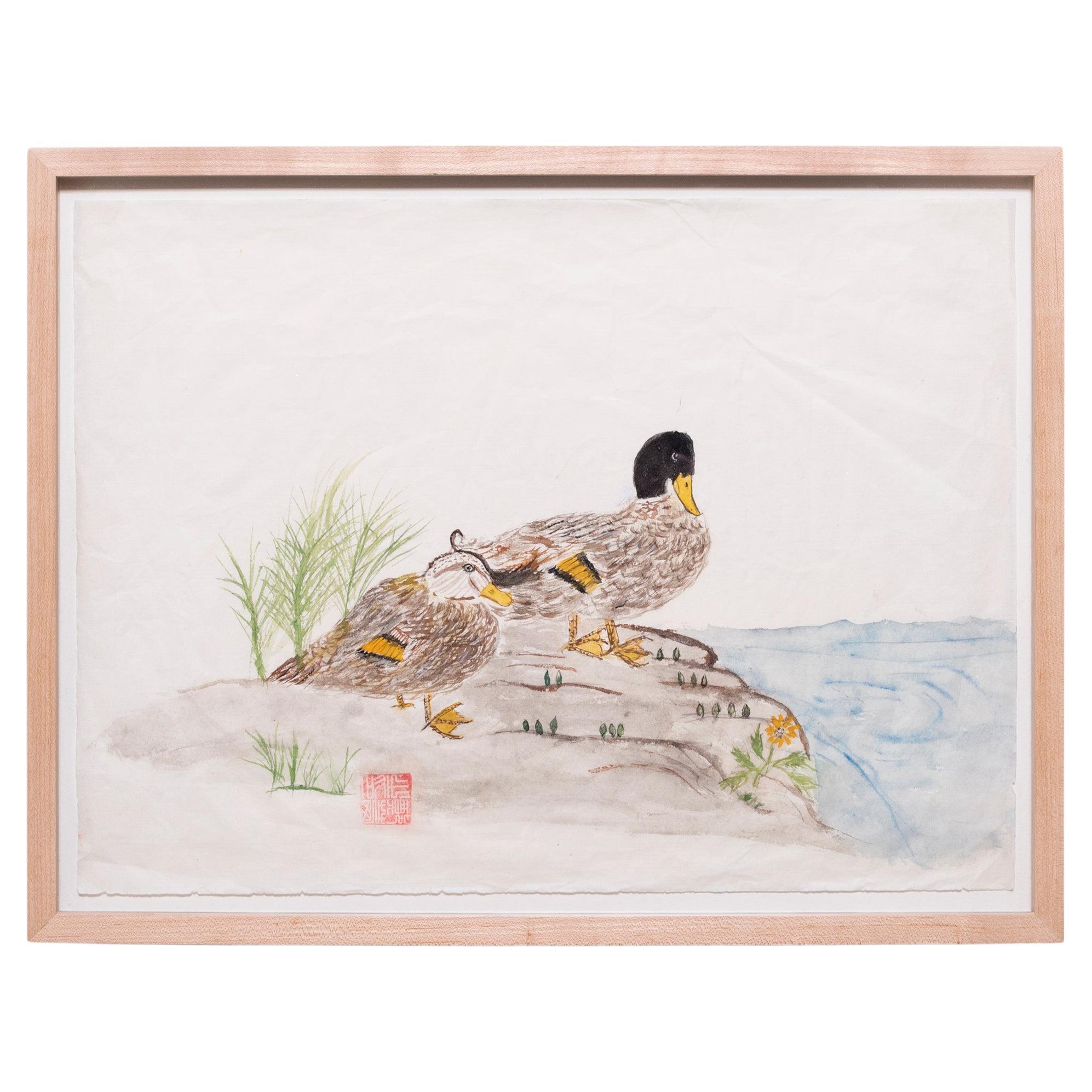 Peinture à l'aquarelle « Tranquil River » en vente