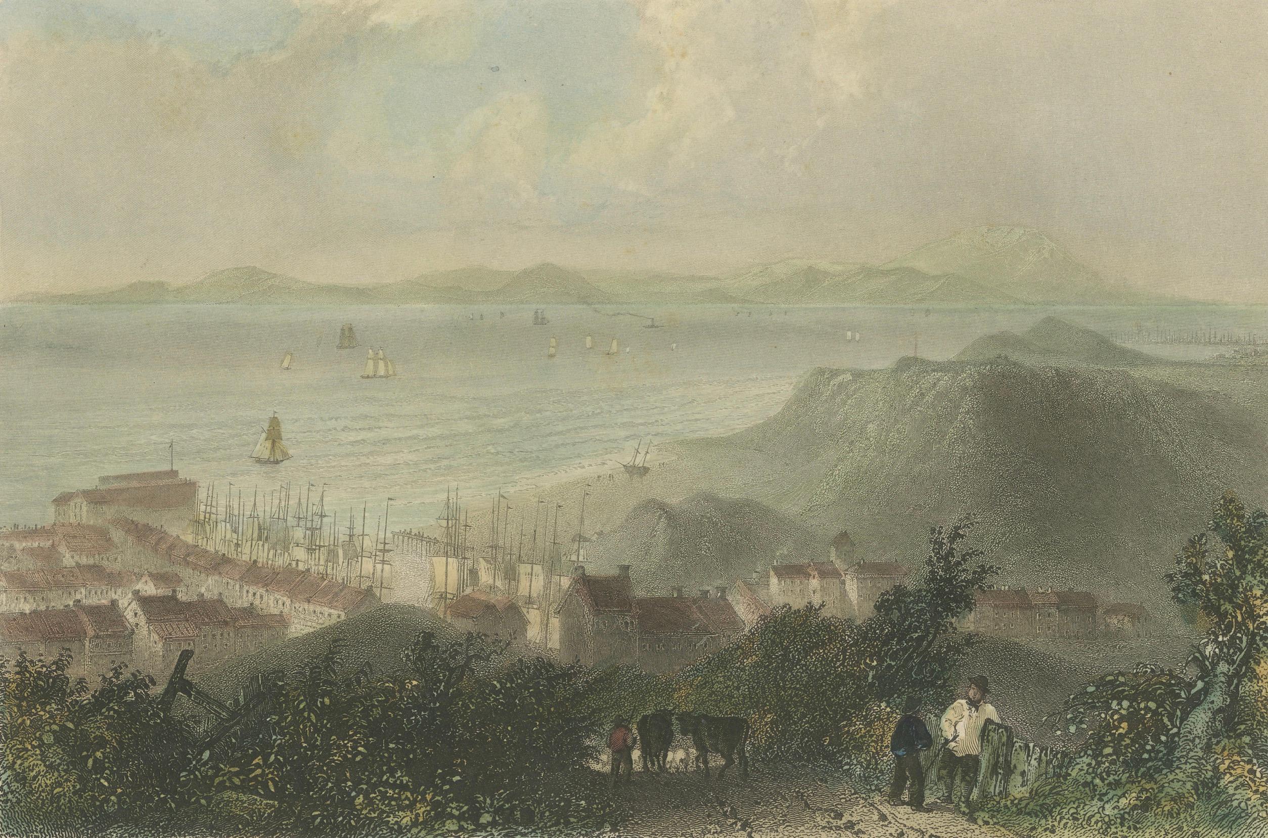 Tranquil View of The Solway aus dem Hafen von Harrington in England, 1841 im Zustand „Gut“ im Angebot in Langweer, NL