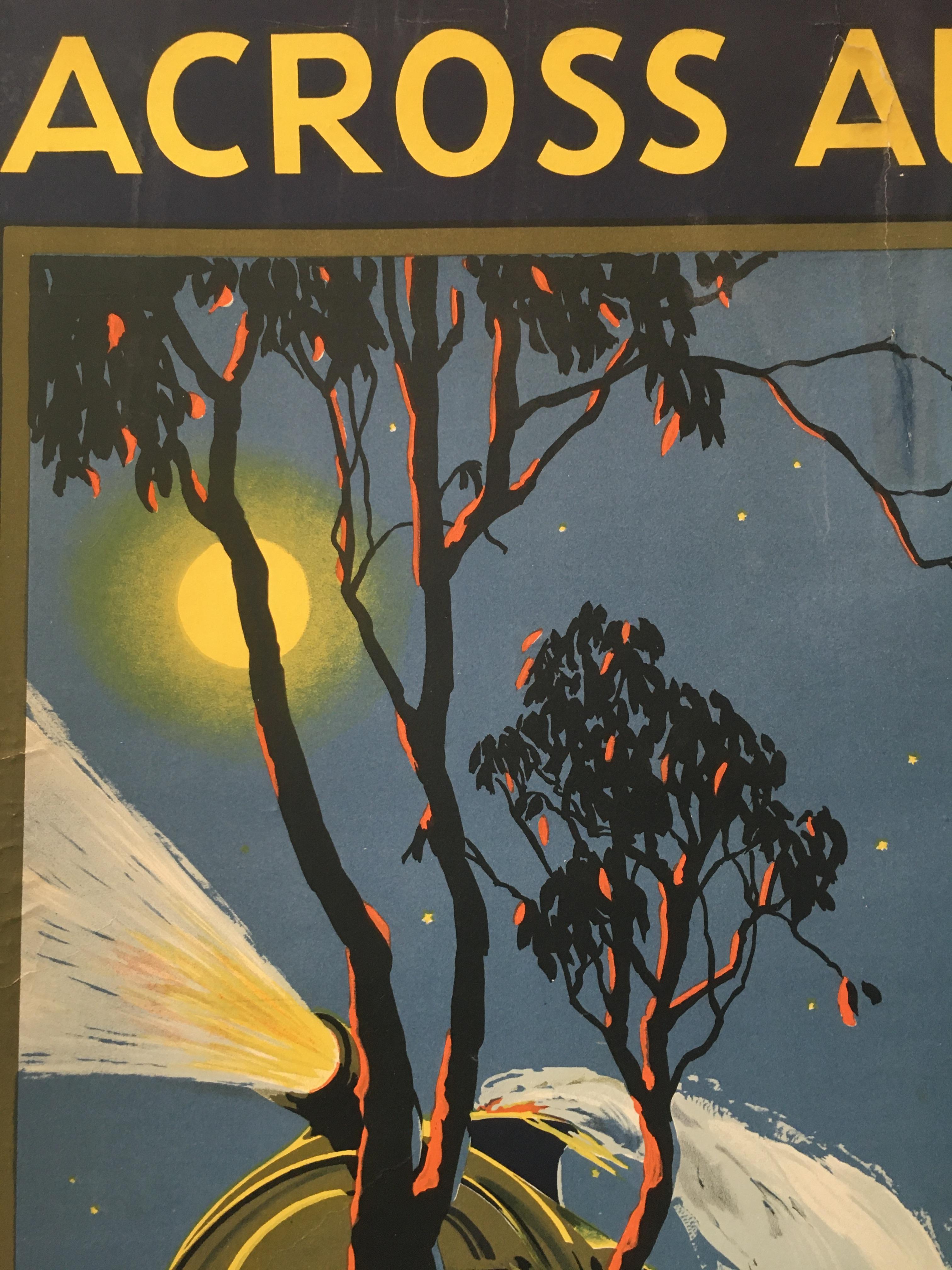 Trans-Australian Railway Original Vintage Poster by Tromf, 1935 Excellent état - En vente à Melbourne, Victoria
