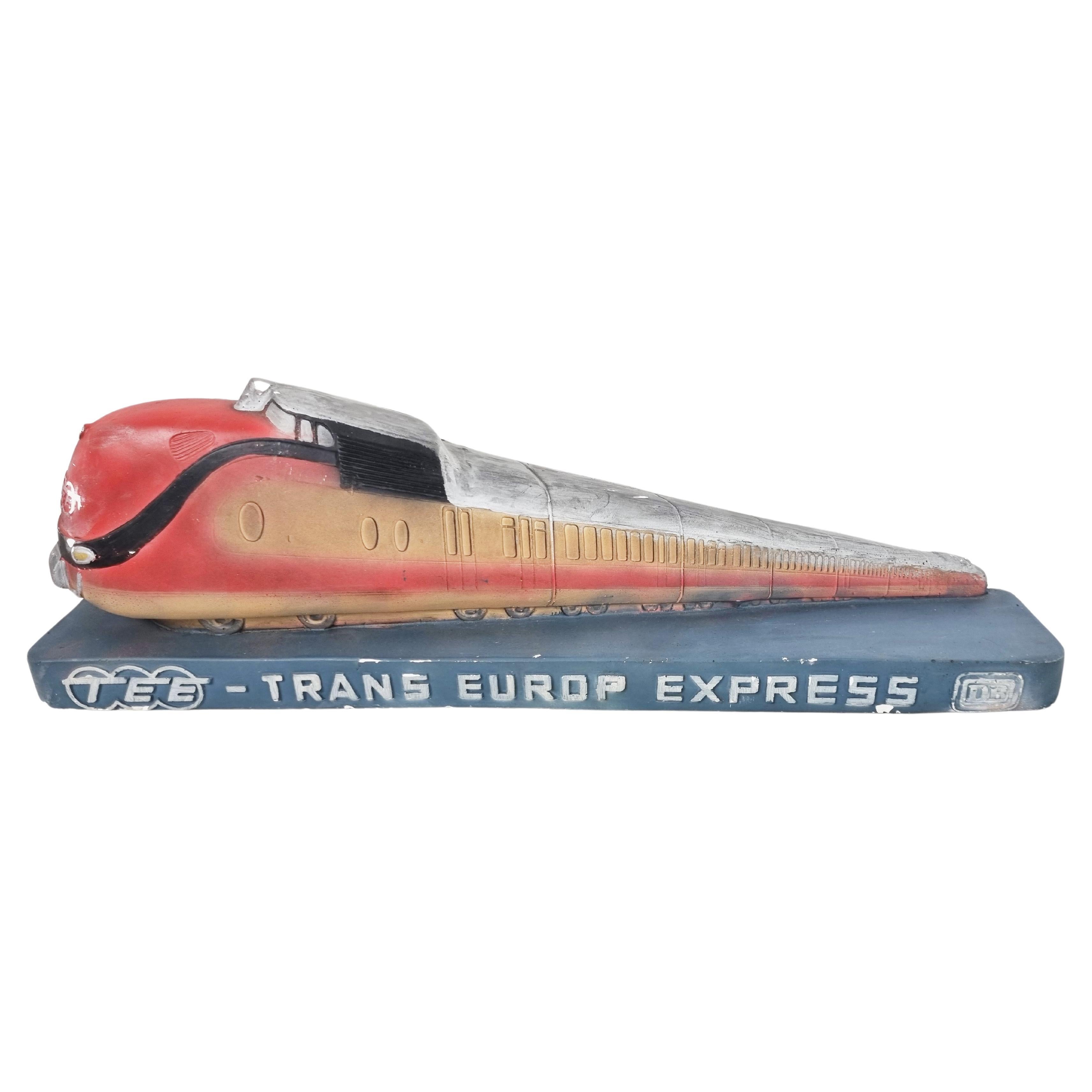 Trans Europ Express Rare Streamlined Plaster Train Display, 1960s
