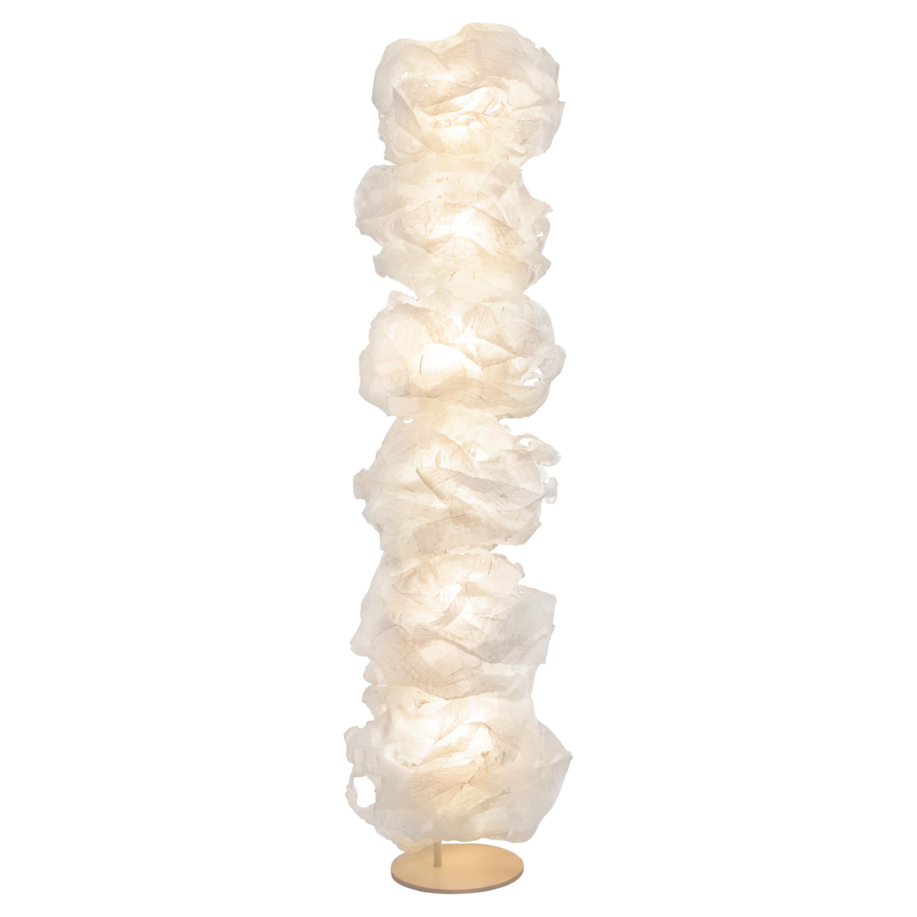 Transcendence Tower 6 - Hand-Crafted Diaphanous Cloud Freestanding Floor light For Sale
