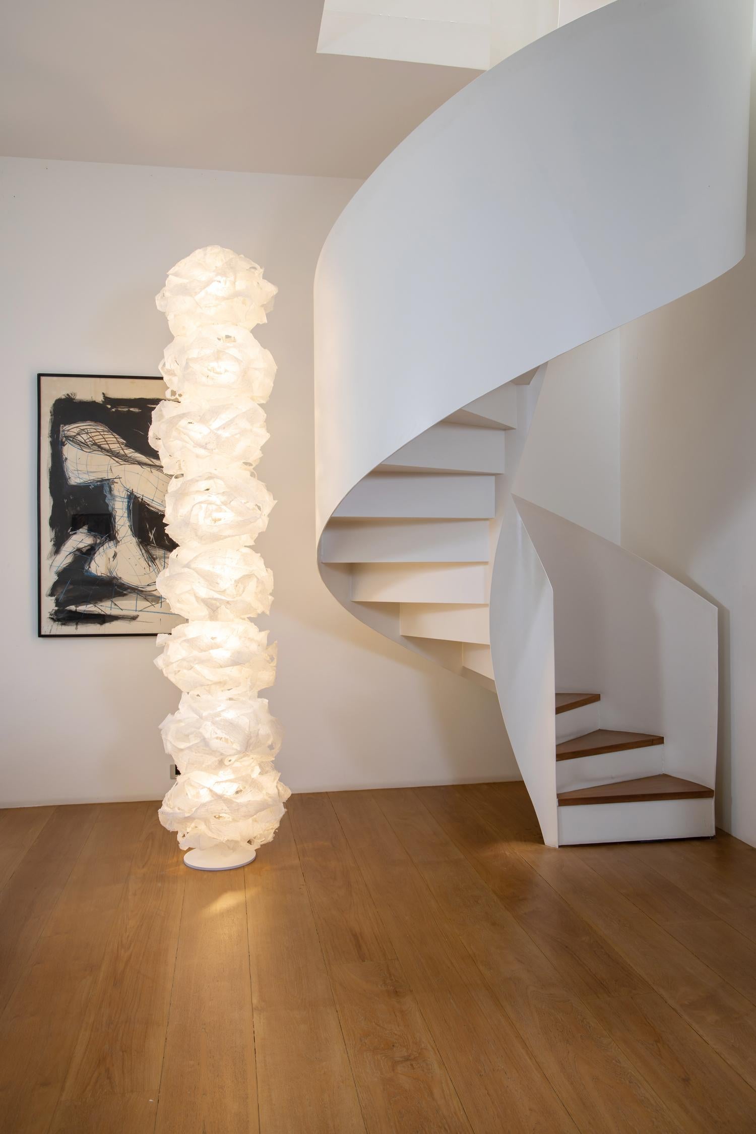 Thai Transcendence tower by Ango, Hand-Crafted Sculptural Floor Light For Sale