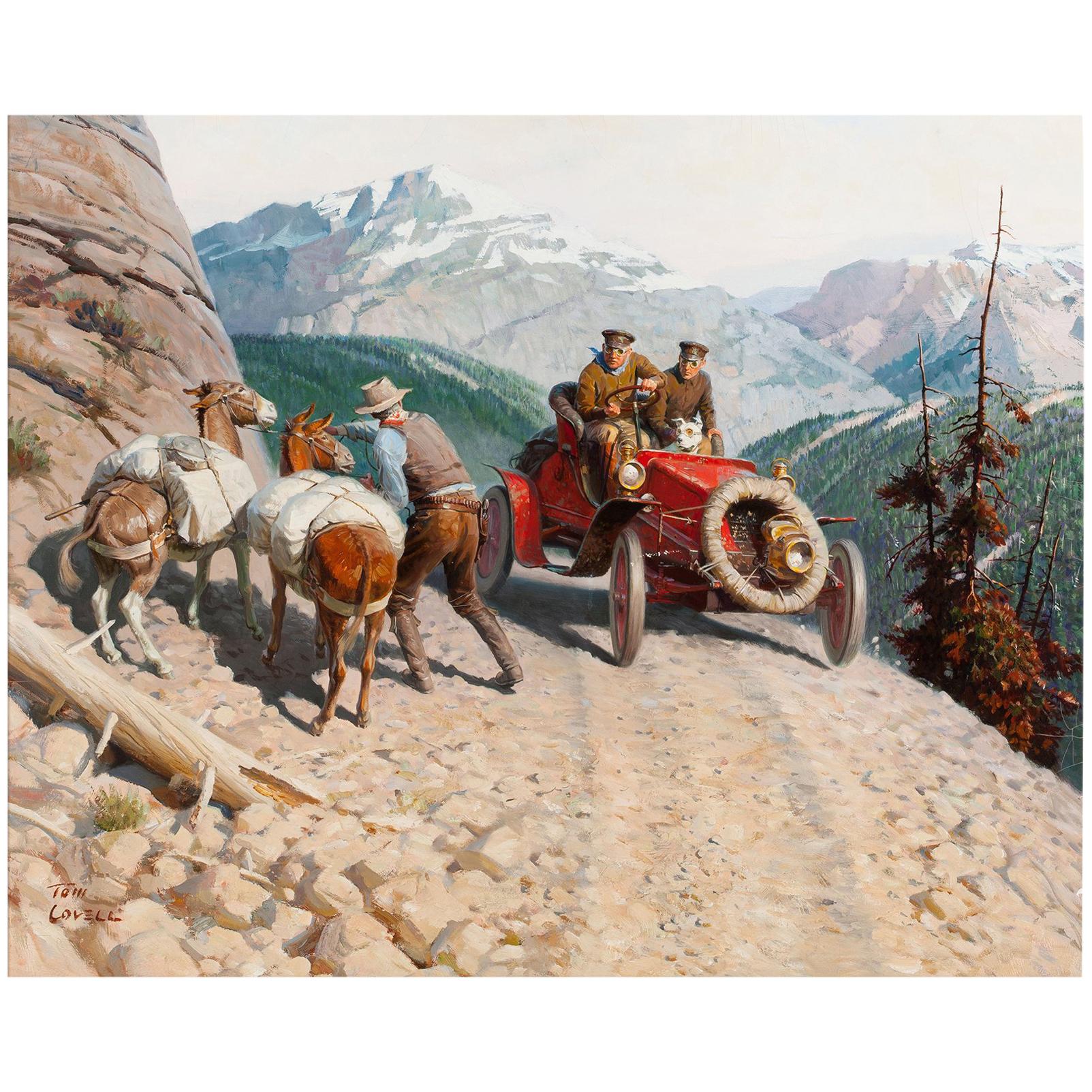 Transcontinental Trail, after American Classical Oil Painting by Tom Lovell For Sale