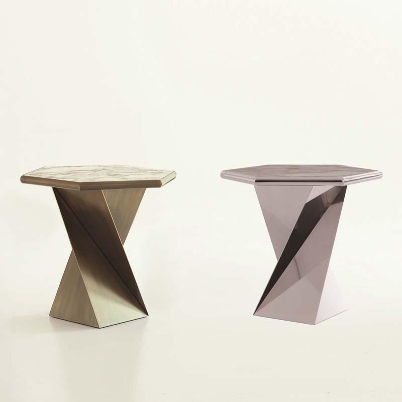 Table d'appoint Transfer avec base en bronze massif en vente 2