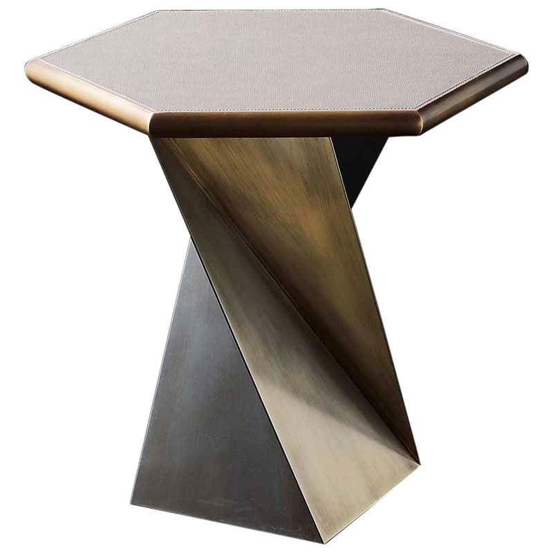 Colisee Bronze Side Table For Sale at 1stDibs | bronze pedestal table ...