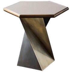 Transfer Side Table with Solid Bronze Base