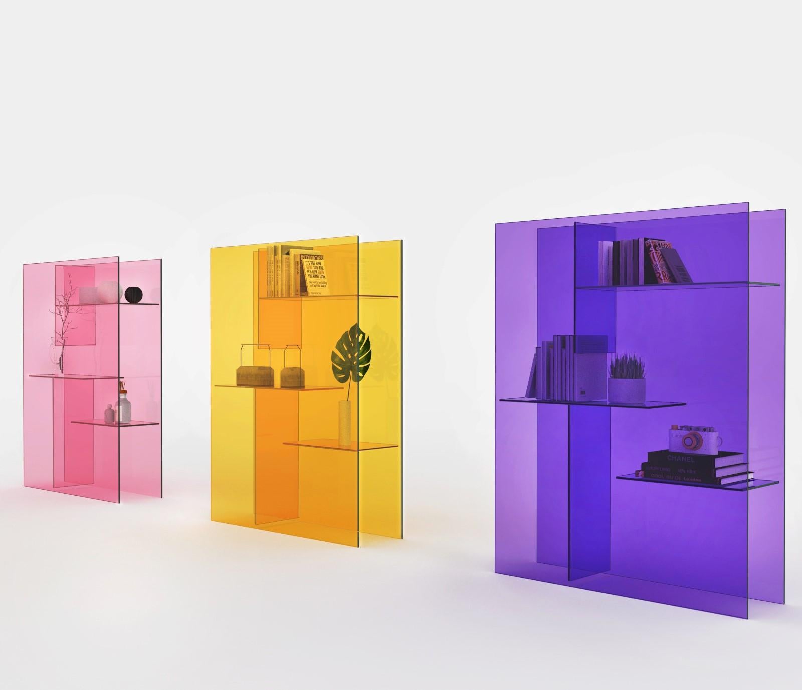 Modern TRANSFIX Storage Unit in Glass, by Marc Krusin, Kensaku Oshiro from Glas Italia For Sale