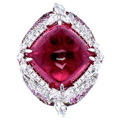 Anello da collezione trasformabile con rubellite non riscaldata da 19,10 carati