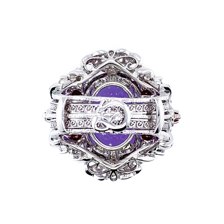 Transformable Ring Transformable 19.41 Carat Certified Lavender Jadeite Collectible Ring ...