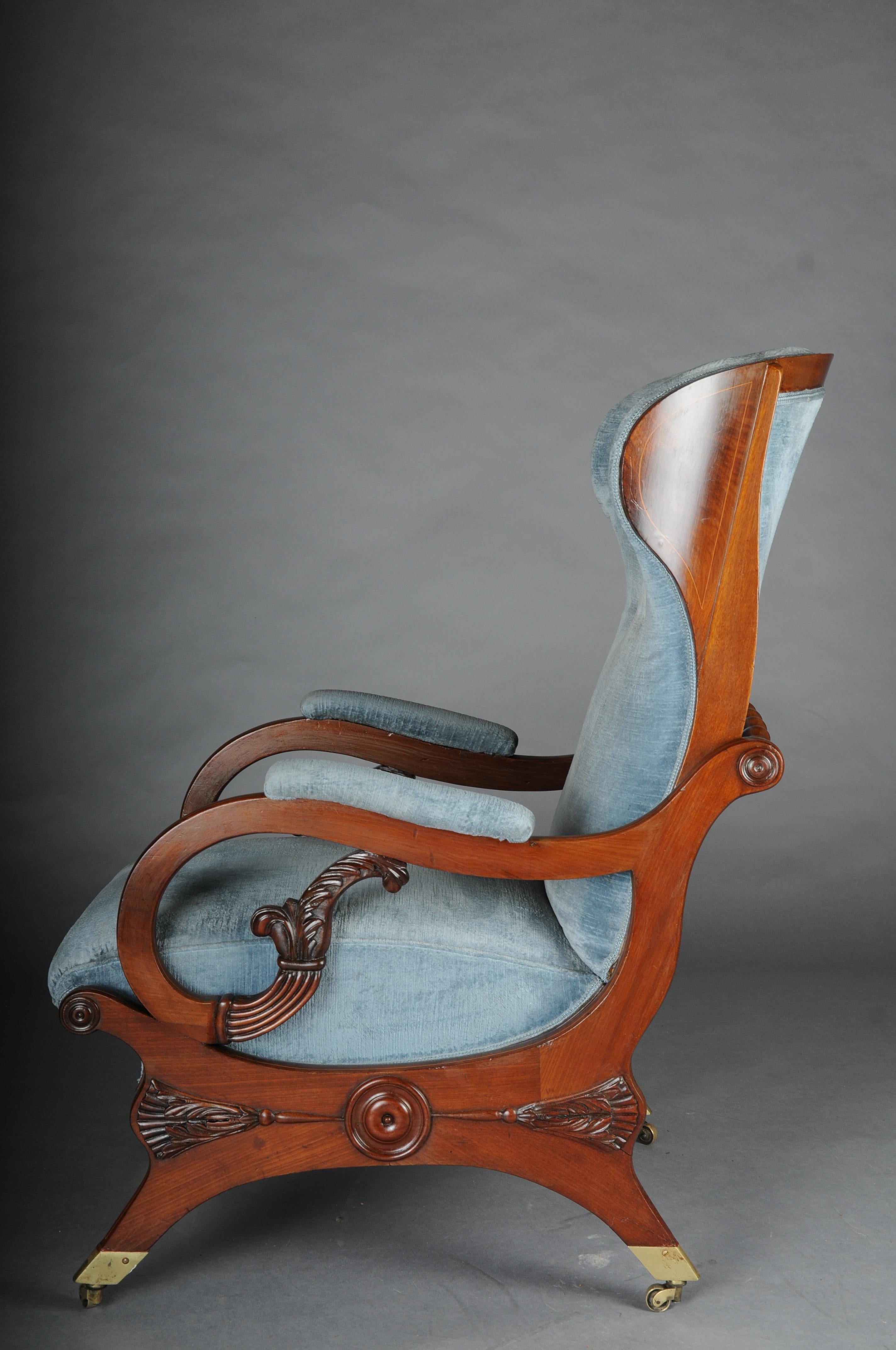 Hand-Carved Transformable armchair attributed to Schinkel, circa 1825, Mahogany For Sale