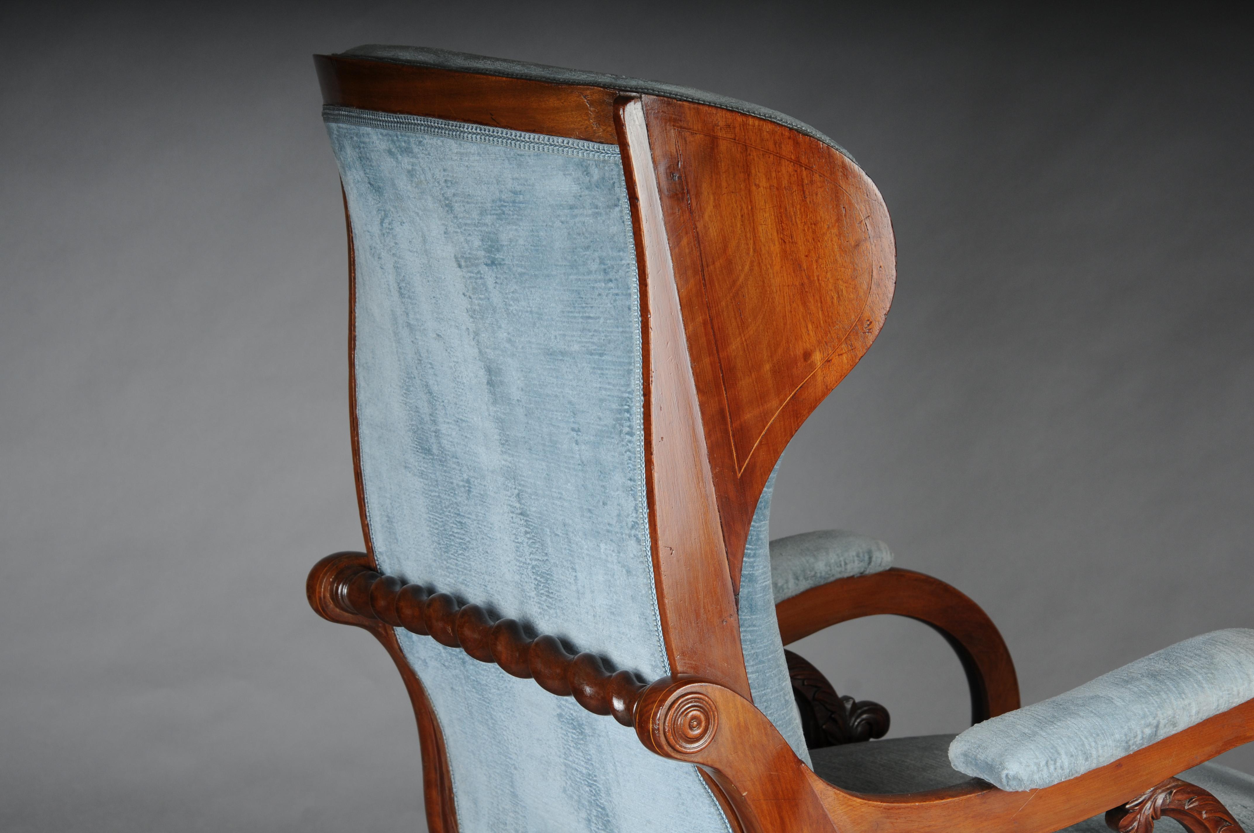 Upholstery Transformable armchair attributed to Schinkel, circa 1825, Mahogany For Sale