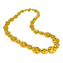 Collier réticulé en or jaune 18 carats à motif de croix transformable de style byzantin