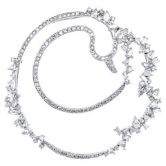 Transformable Diamond Swan Brooch and Pendant in 18 Karat White Gold