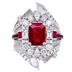 Transformable GRS Certified 'Pigeon's Blood' Ruby Cocktail Ring