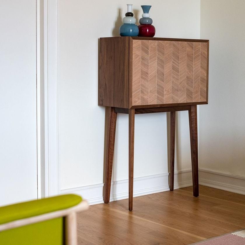 Transformable Walnut Cabinet with Versatile Design-Bar, Desk, or Storage For Sale 4