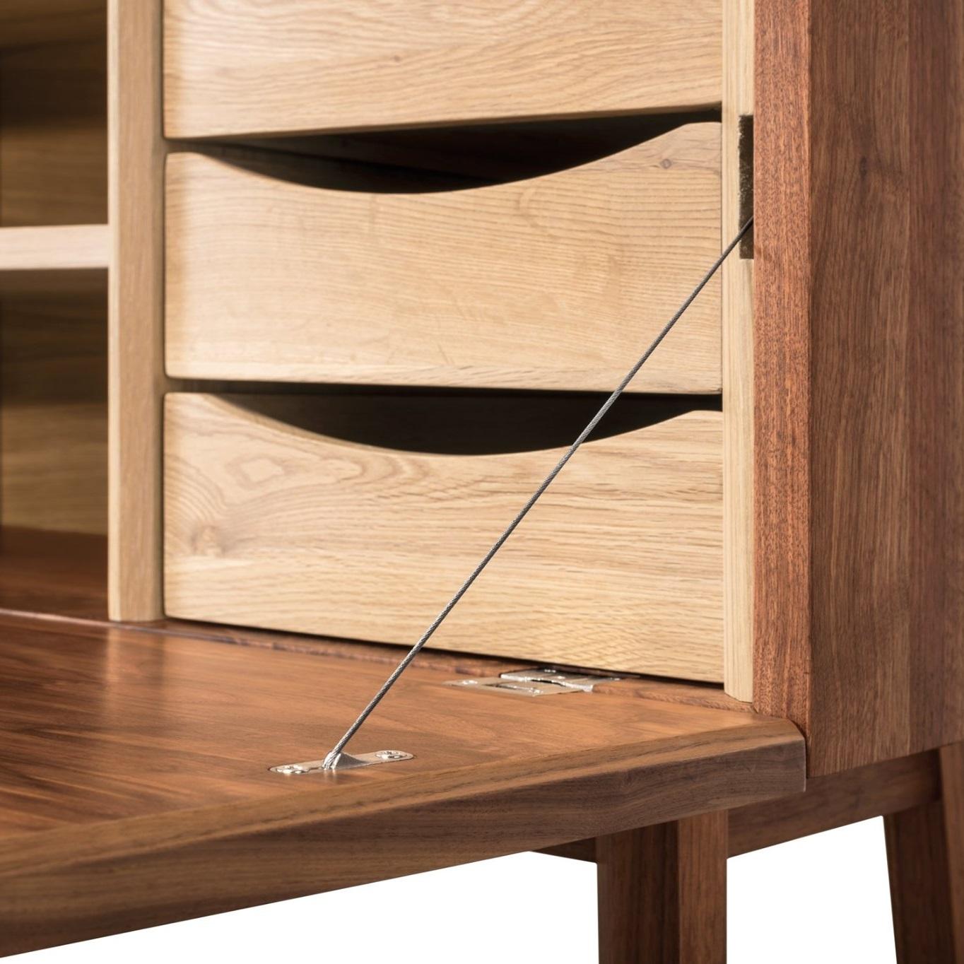Transformable Walnut Cabinet with Versatile Design-Bar, Desk, or Storage For Sale 5
