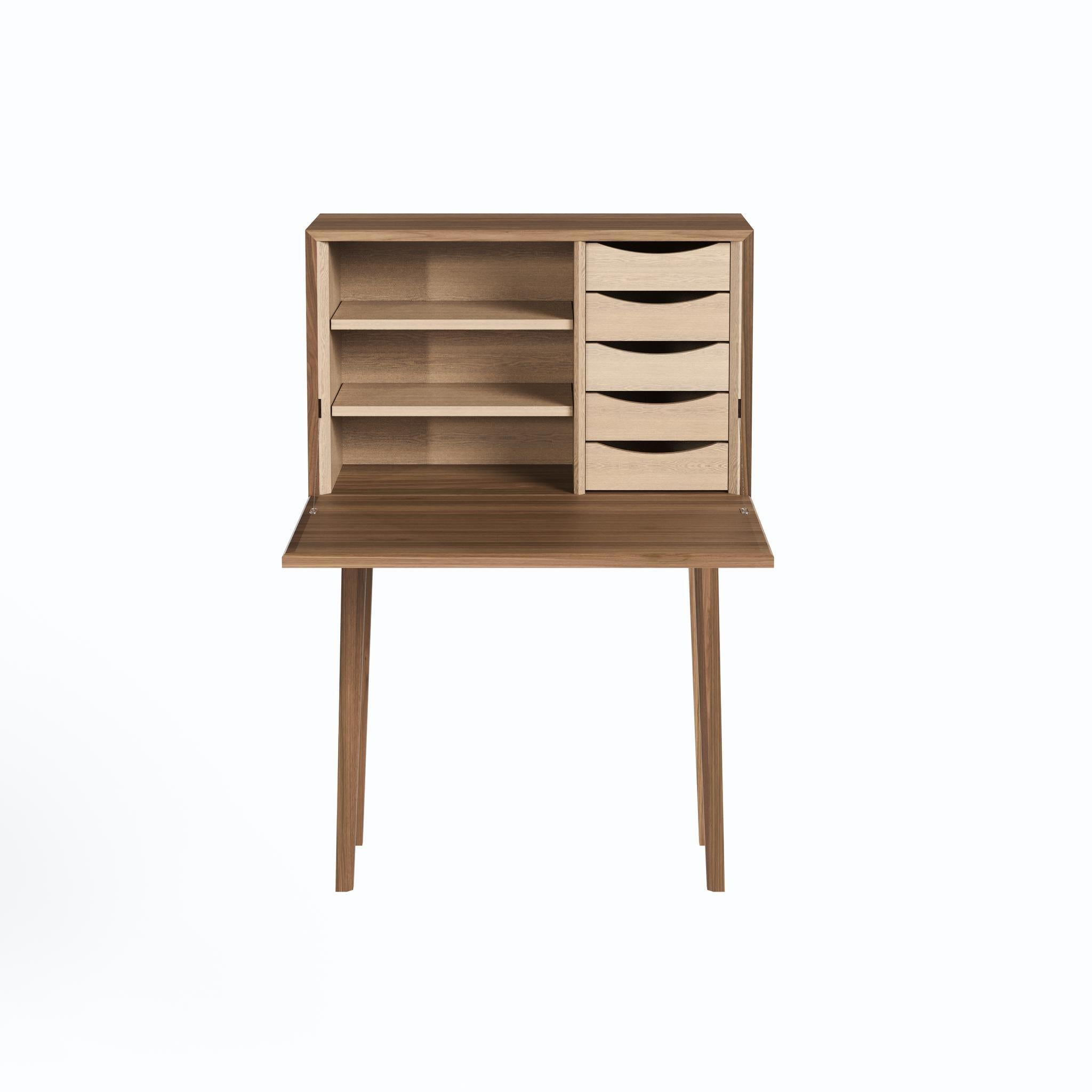 Portuguese Transformable Walnut Cabinet with Versatile Design-Bar, Desk, or Storage For Sale