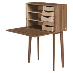 Transformabarer Schrank aus Nussbaumholz mit vielseitigem Design-Bar-, Schreibtisch- oder Aufbewahrungsraum