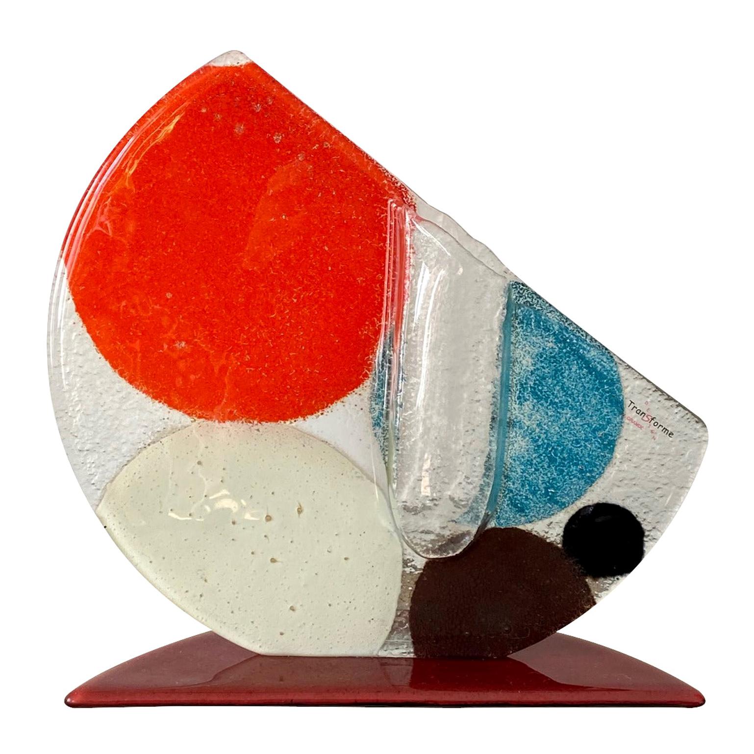 Transforme Design Multicolored Glass Solitair Vase, ca. 1980s