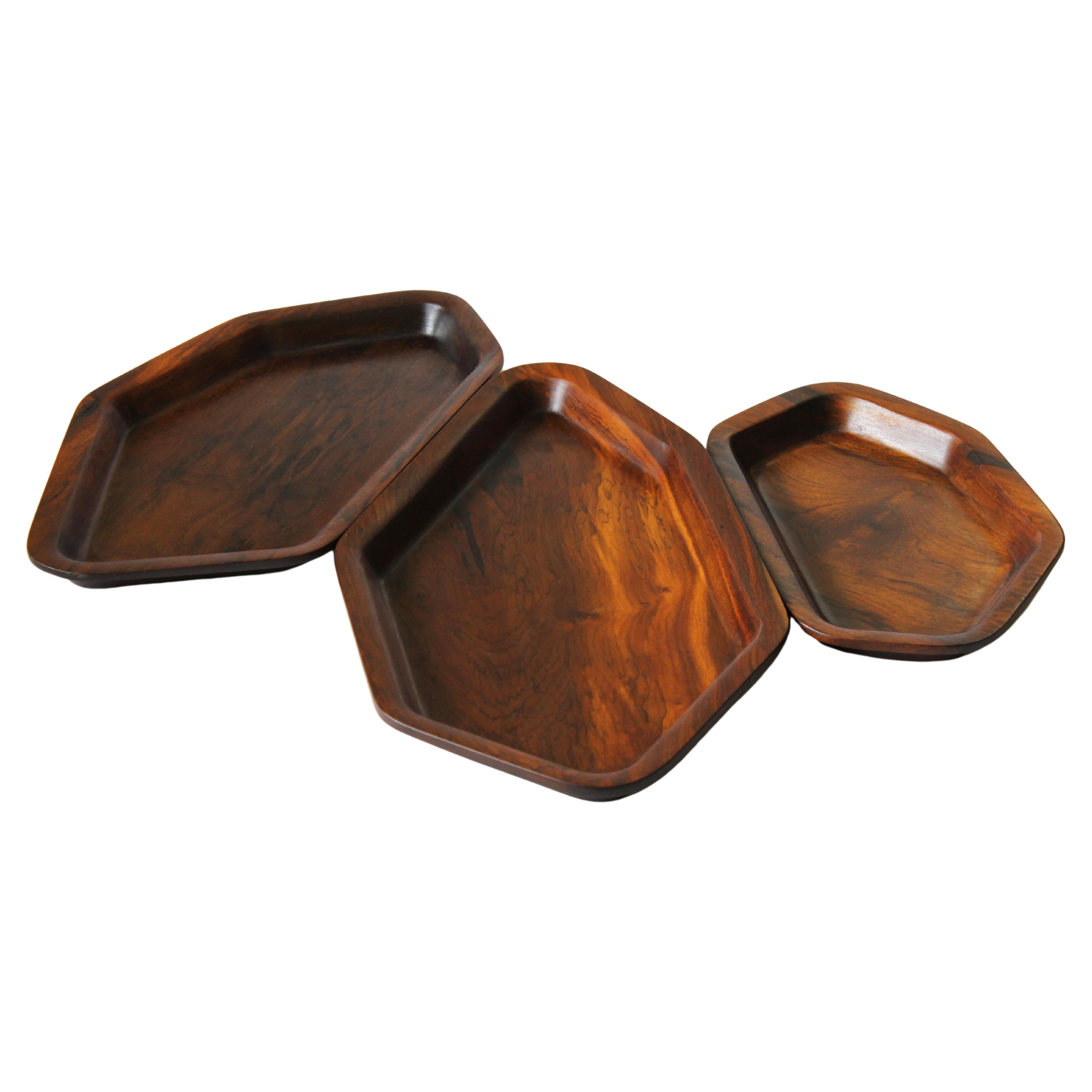 Transgrid wood tray - Set (Imbuia - 3 pieces)