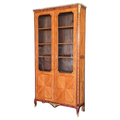 Transition  Bookcase in Marquetry And Gilt Bronze