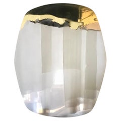 Miroir Transition en acier inoxydable et laiton poli, finition bi-métallique