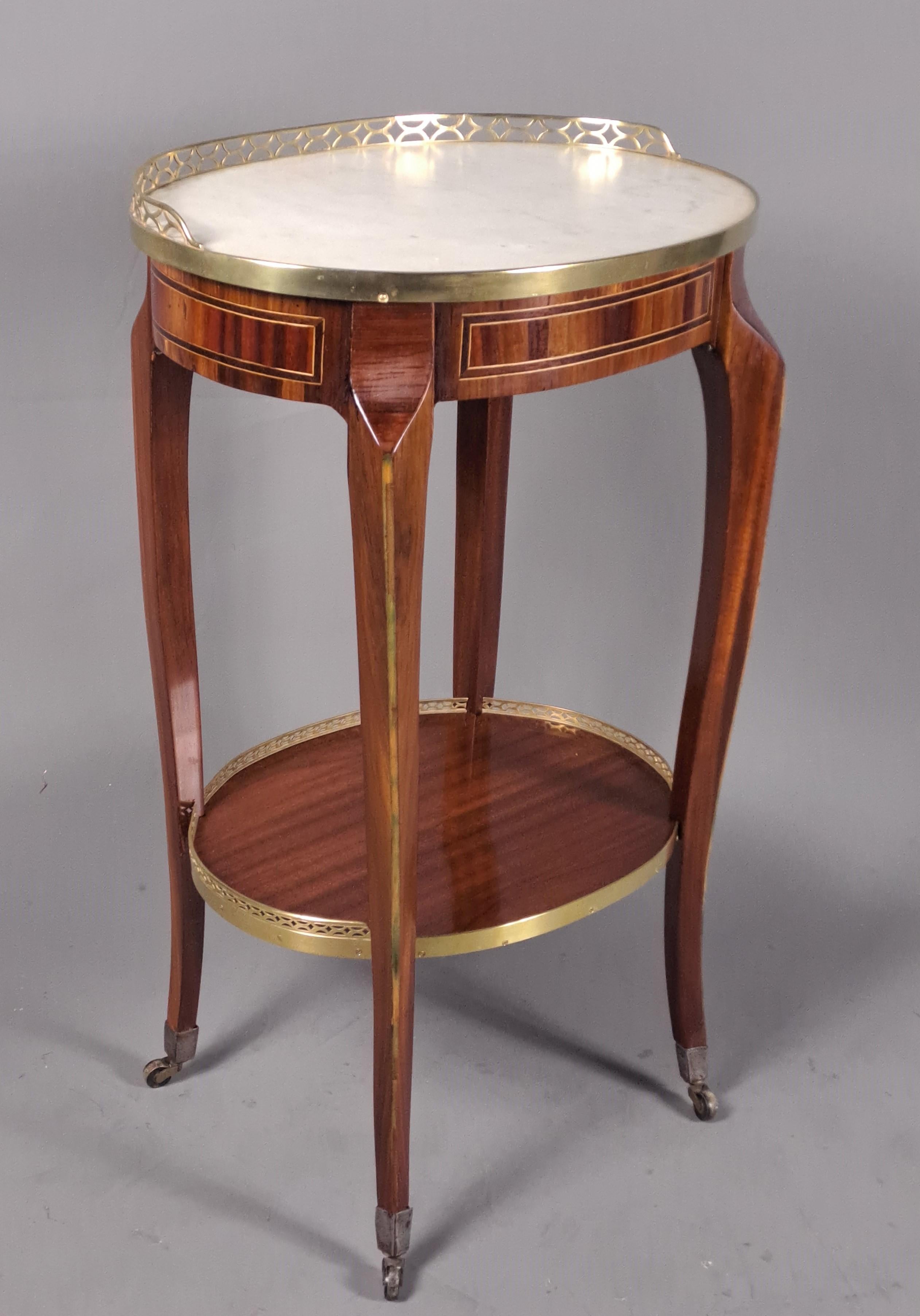 Table de salon d'époque Transition estampillée Lapie et poinçonnée par la ROOMS en vente 2