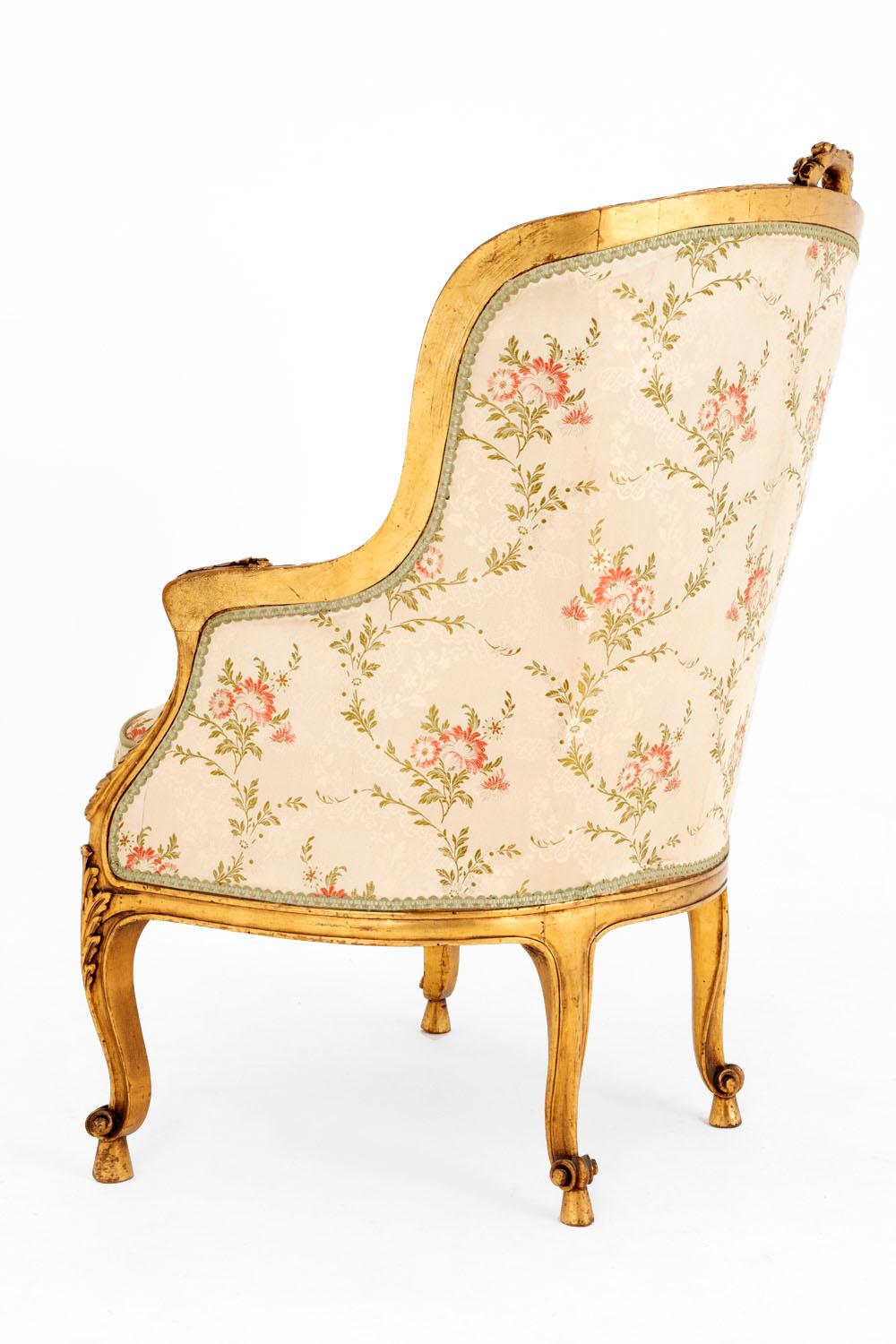 Transition Style Bergere in Giltwood, circa 1880 4