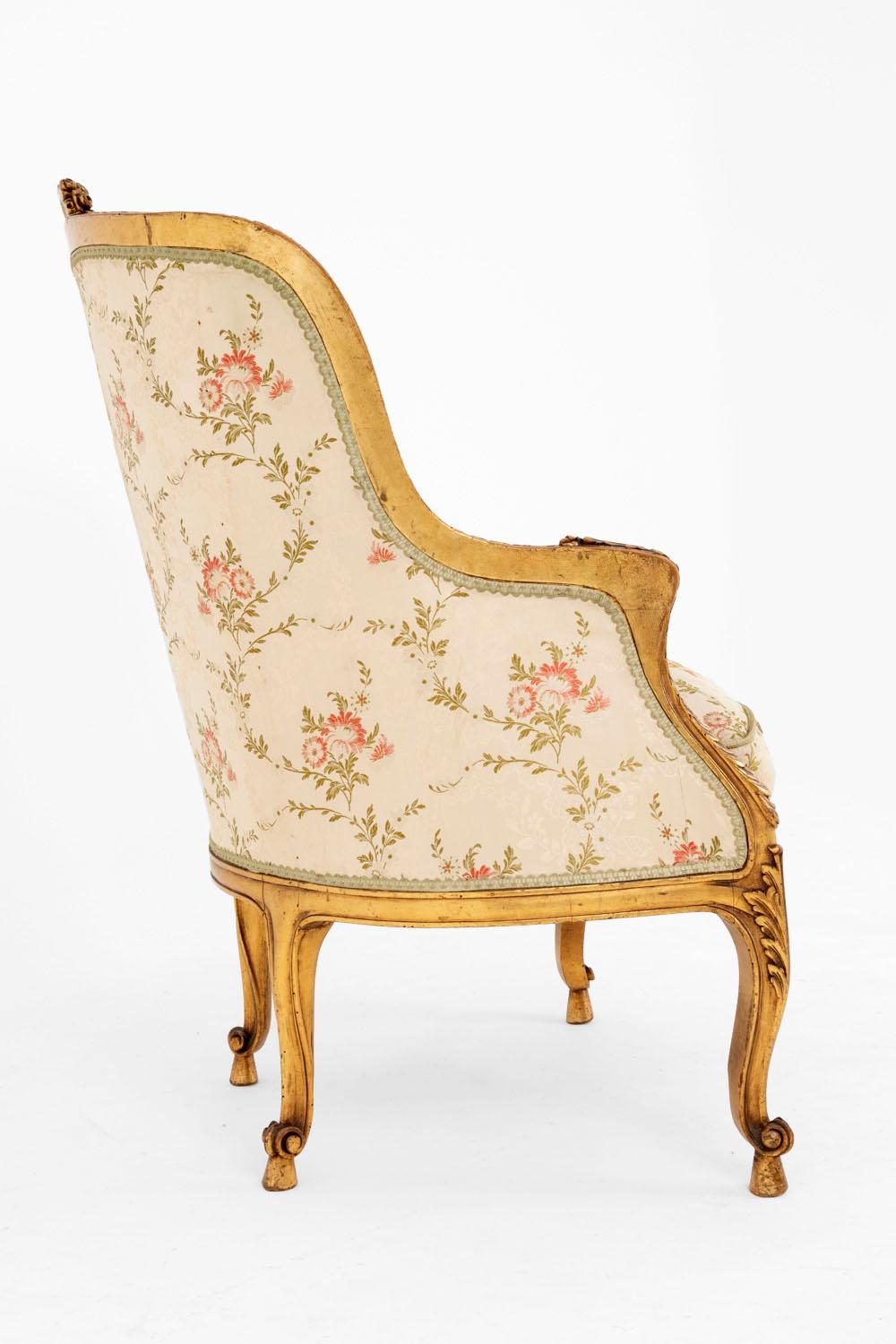 Transition Style Bergere in Giltwood, circa 1880 5