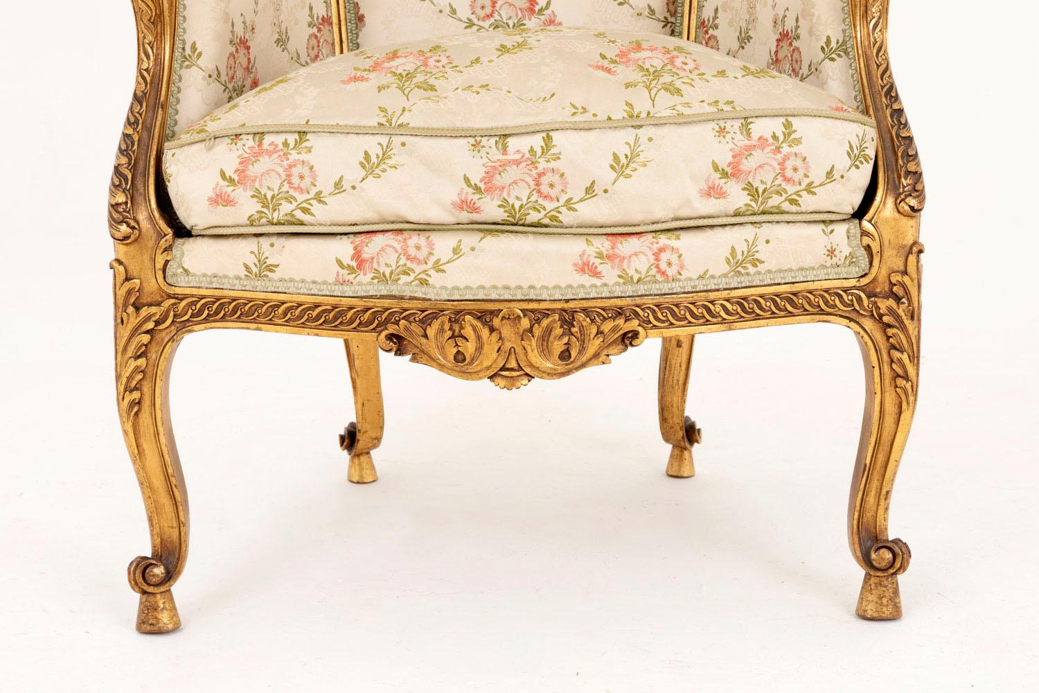 Transition Style Bergere in Giltwood, circa 1880 In Good Condition In Saint-Ouen, FR