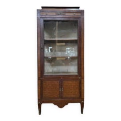 Transition style display cabinet in marquetry