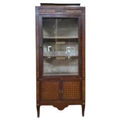 Transition style display cabinet in marquetry