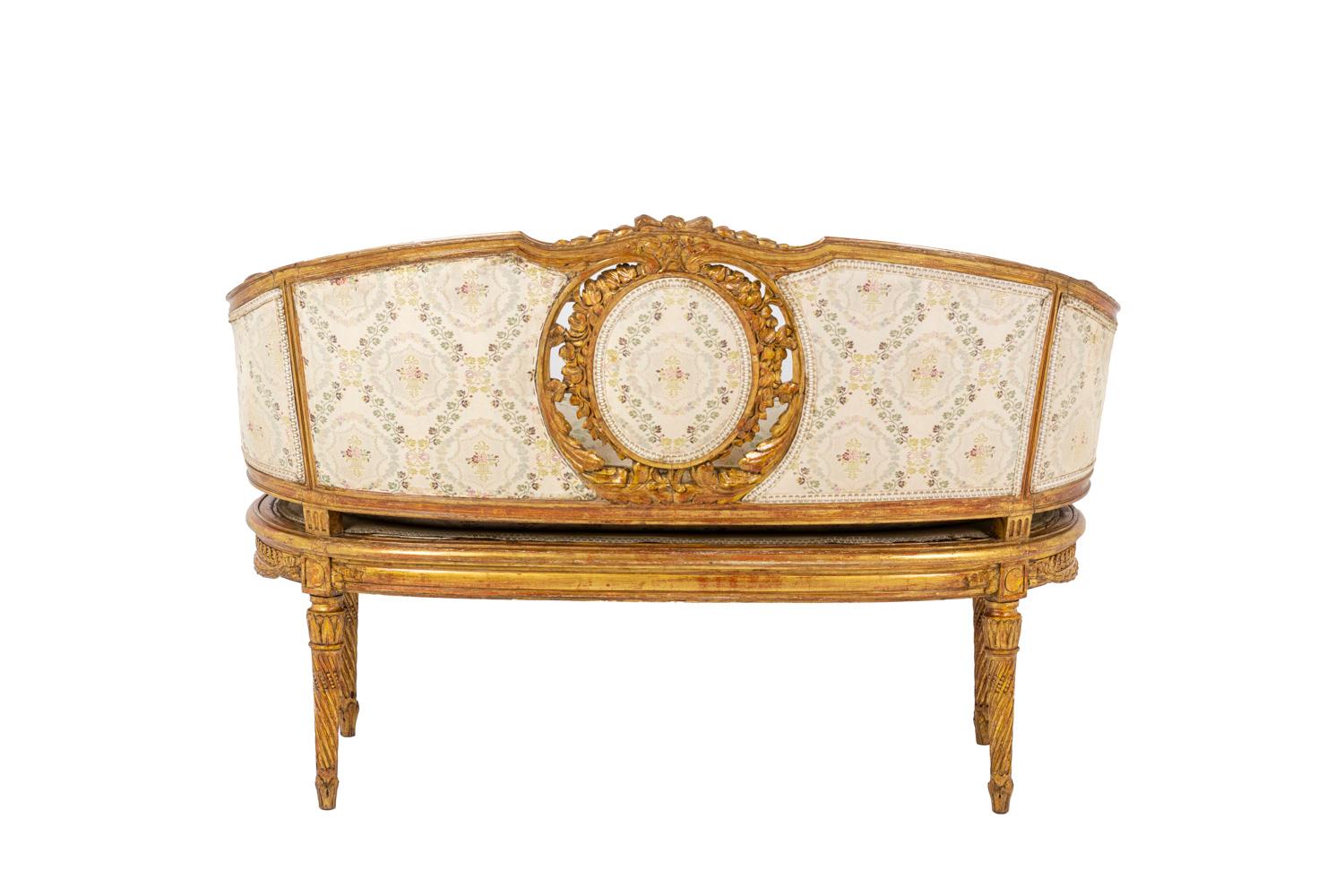 20th Century Transition Style Sofa in Giltwood, 1900's