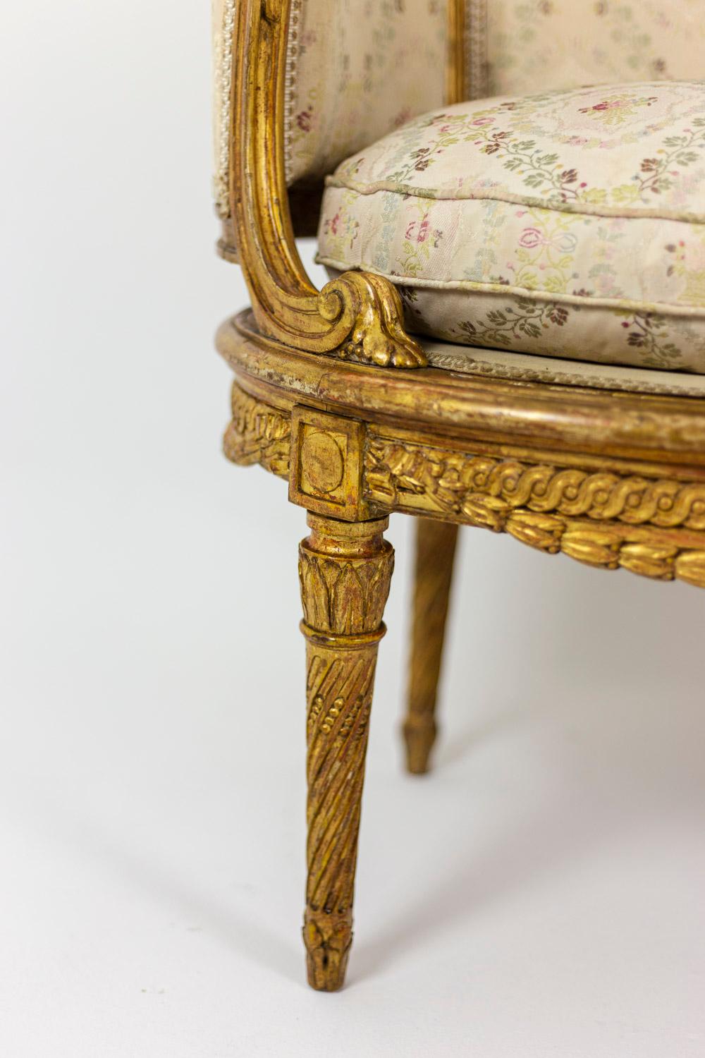 Transition Style Sofa in Giltwood, 1900's 3