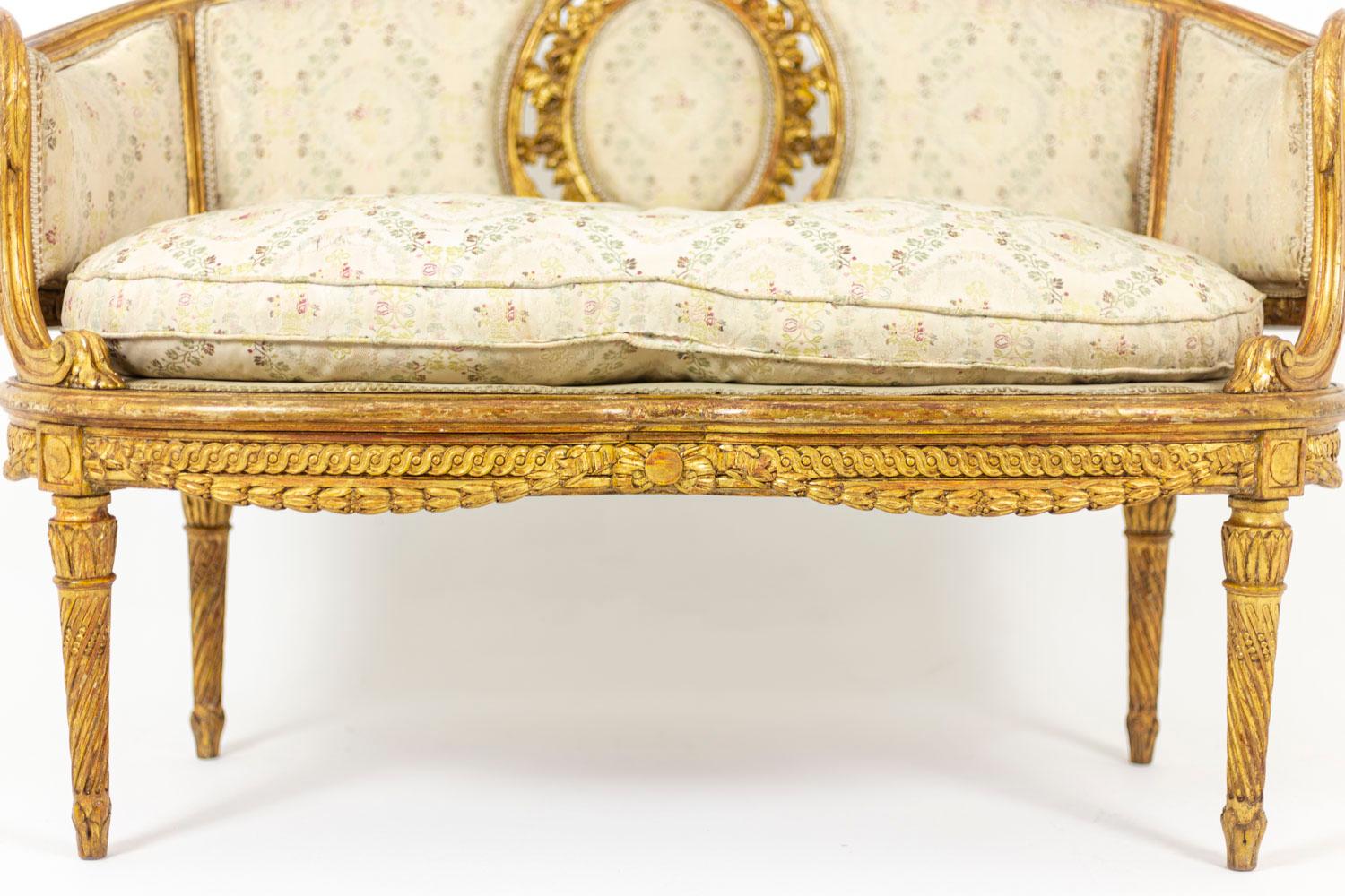 Transition Style Sofa in Giltwood, 1900's 4
