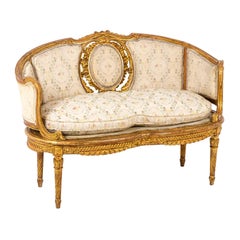 Transition Style Sofa in Giltwood, 1900's