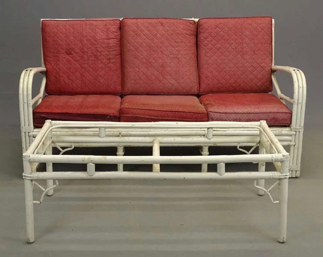 Transition Style Three-Seat Bamboo/Rattan Sofa 3